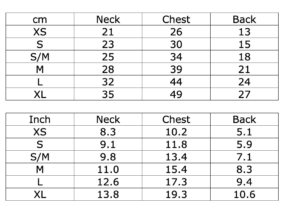 Heritage Fur Sleeves Size Chart
